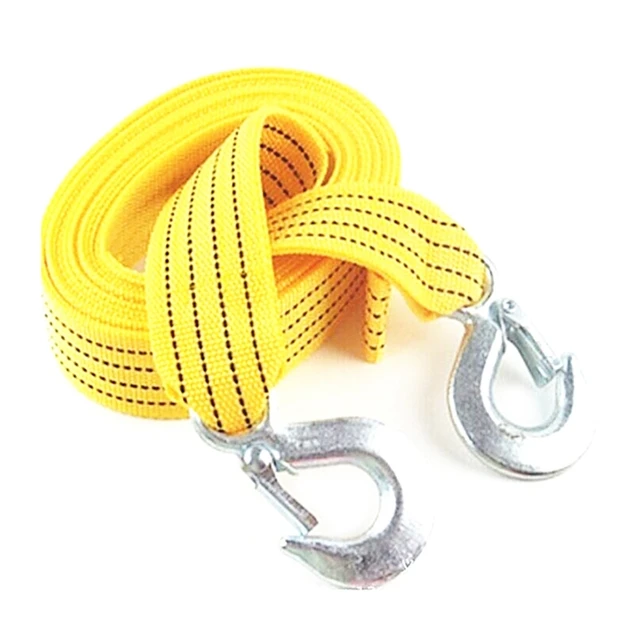 Cheap Heavy Duty Anti-Slip High Strength Metal 2 Hooks Towing Strap Rope  Car Tow Rope Strap Belt 4M 3Tons