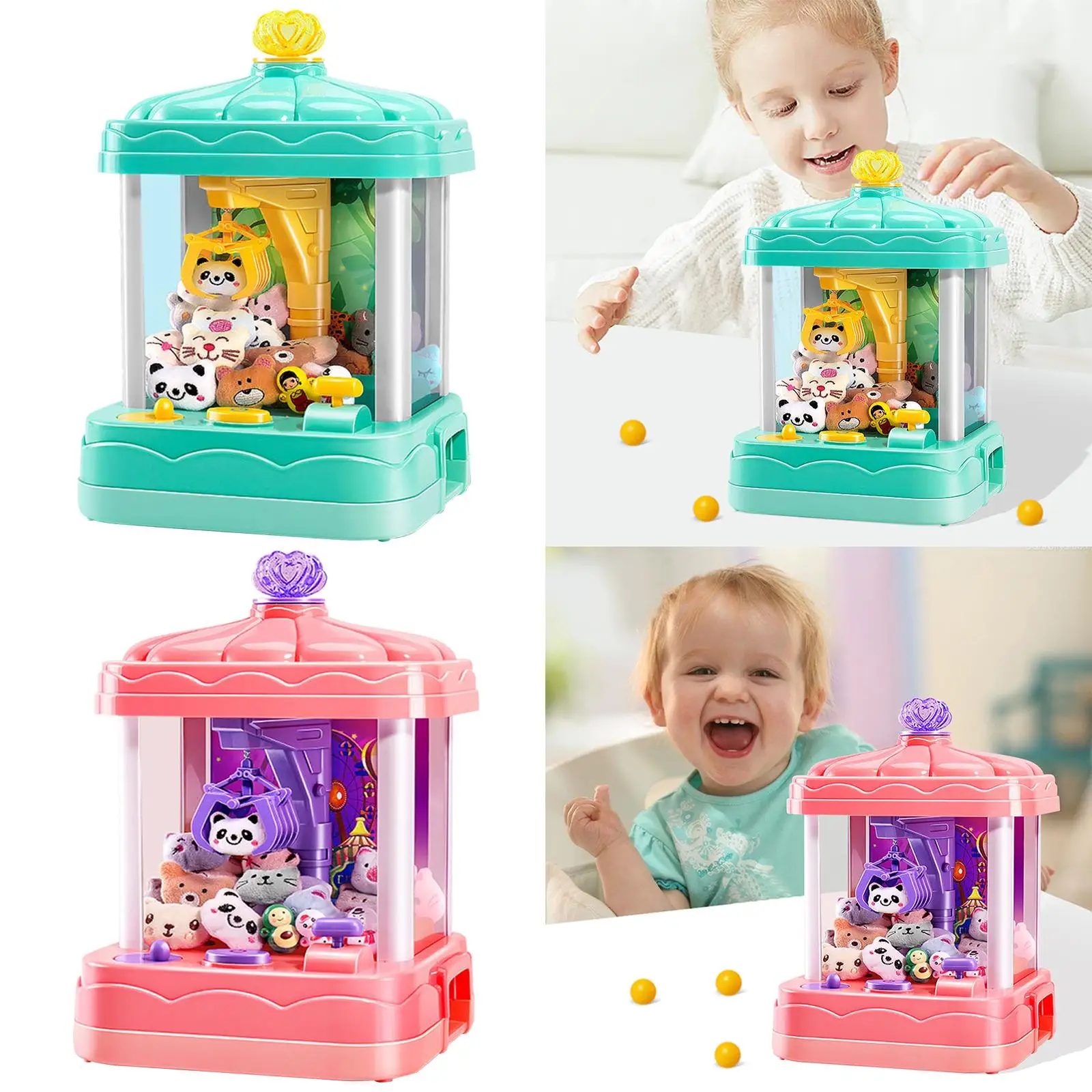 Mini Claw Catch Toy Crane Machines Multifunction Dual Power Mode Play Game