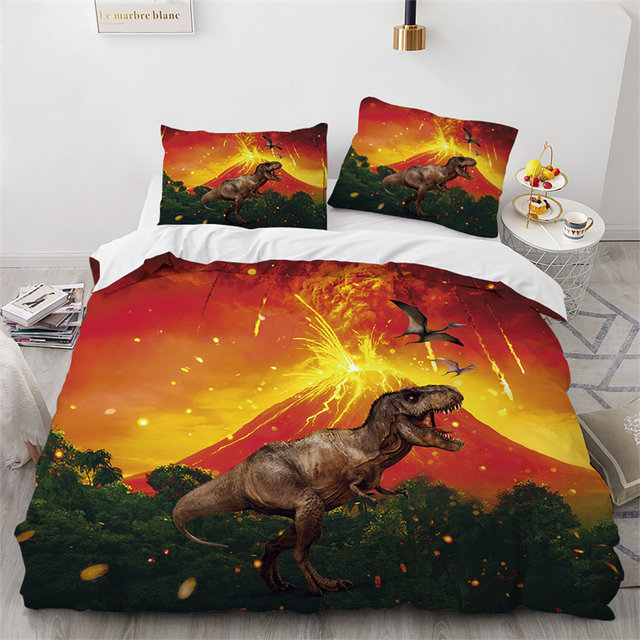 Dinossauro crianças jogo de cama cenário animal moda 3d duvet cover  conjunto consolador roupa gêmeo rainha rei único tamanho dropshipping -  AliExpress