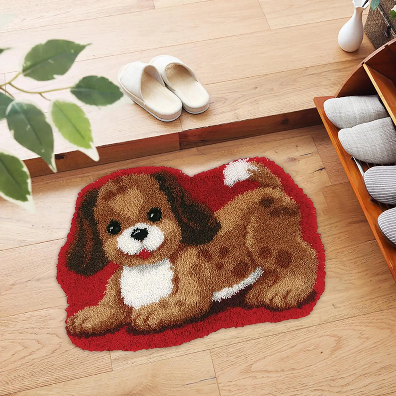Latch DIY Rug Making Kit Embroidery Carpet Set Cute Puppy for Carpet Adults