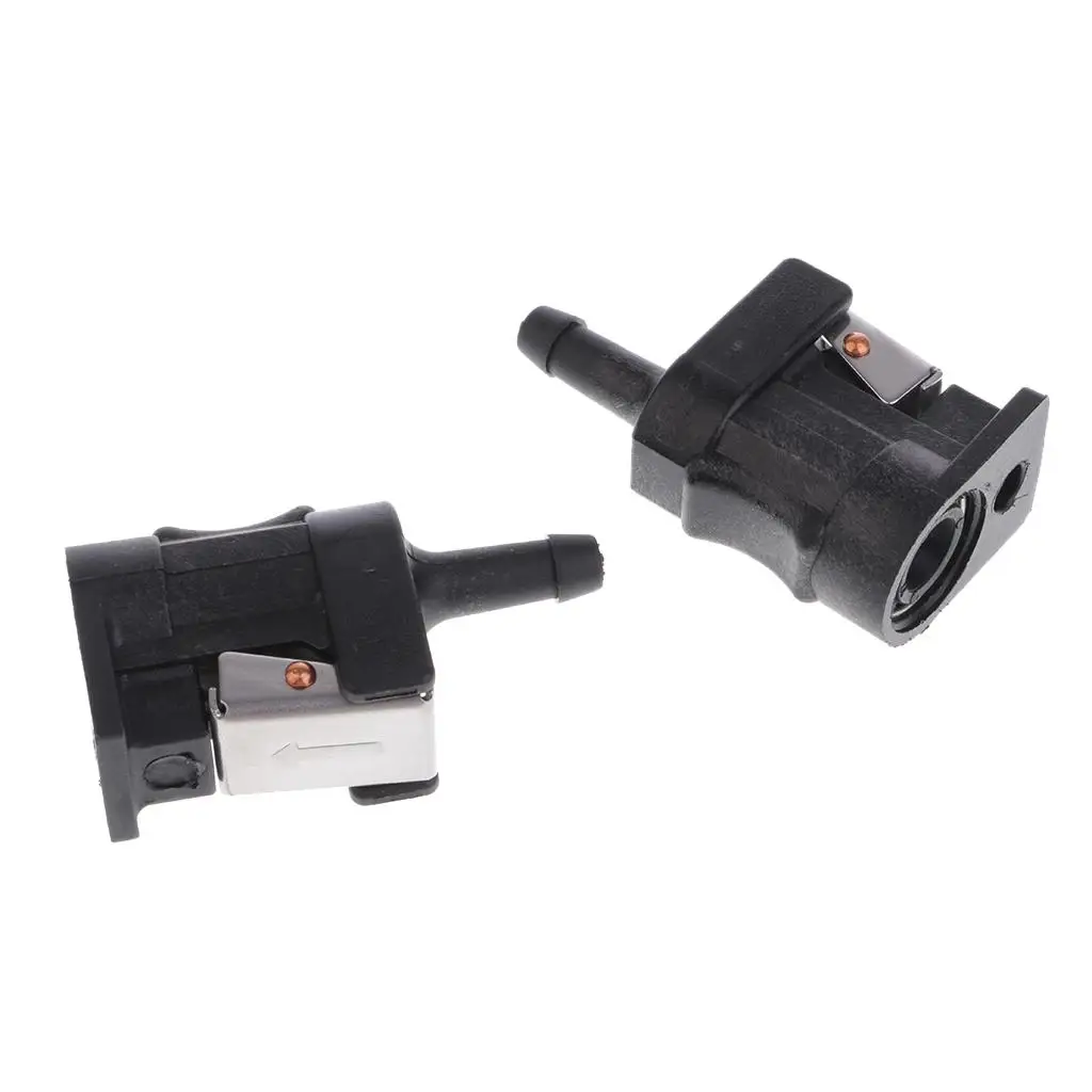 2x 1 Pair 6mm Female Fuel Line Connector Fittings, Outboard Motor Fuel Tank Connector for ,  