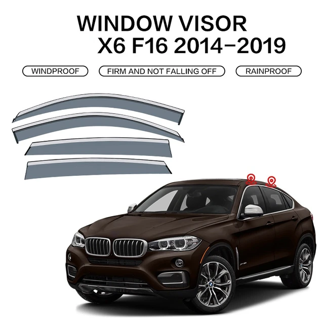 4 PièCes DéFlecteurs De Vent De Voiture pour BMW X6 E71 2008-2014,Déflecteurs  Vent Fenêtre Latérale Visières Fenêtre Latérale Pare-Pluie : :  Auto et Moto