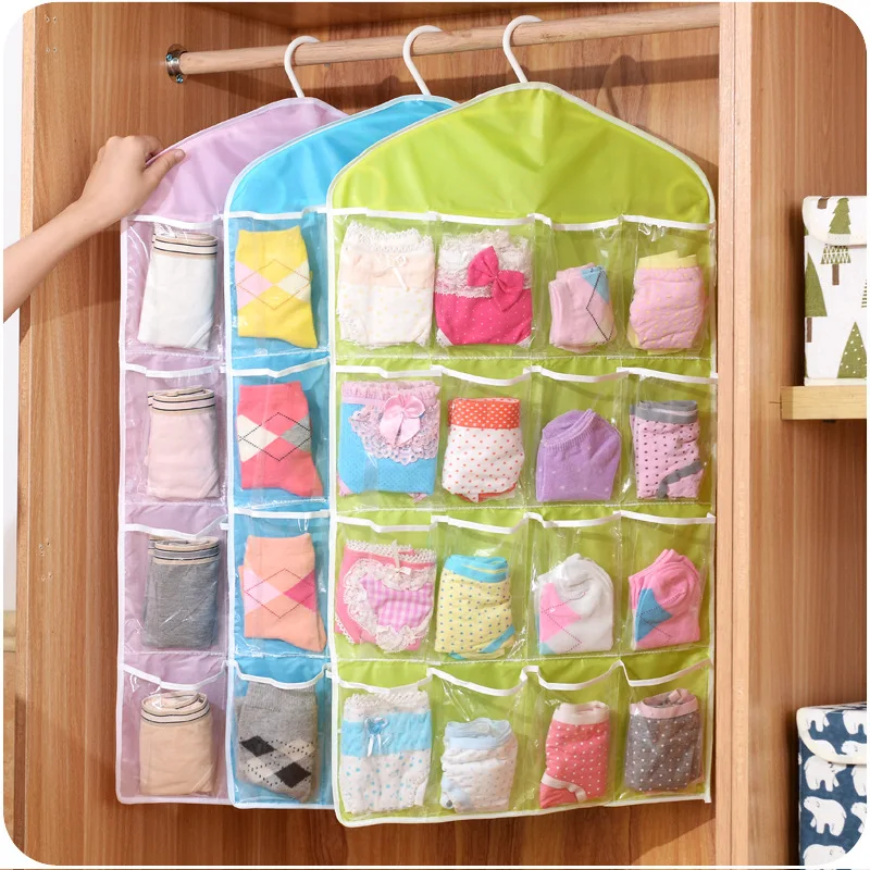 16 Pocket Wardrobe Clear Hanging Bag Organizer