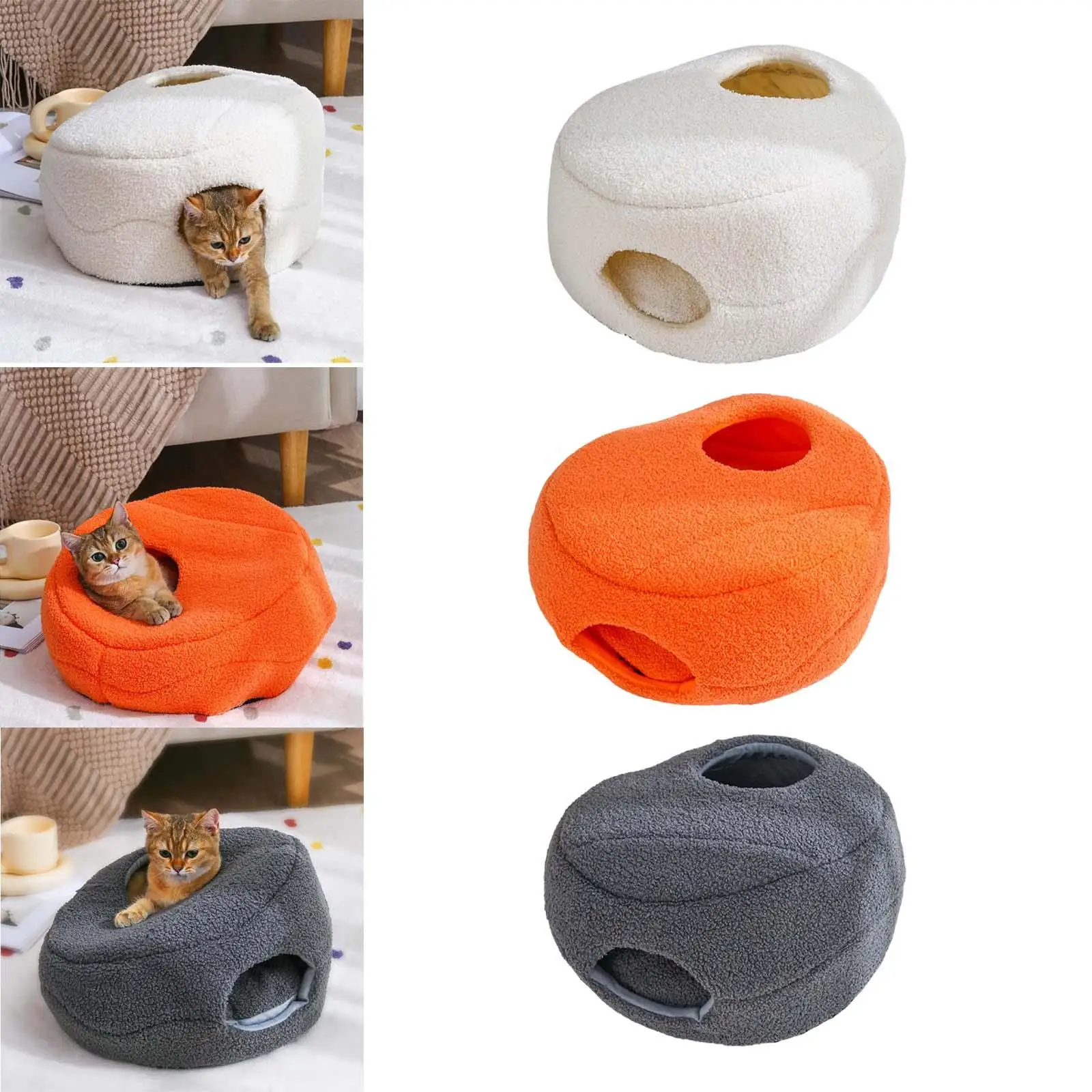 Cozy Puppy Kitten House Warm Nest Washable Removable Cushion Winter Habitats Sleeping Pad Bed Cave Bed for Dog Cats Puppy