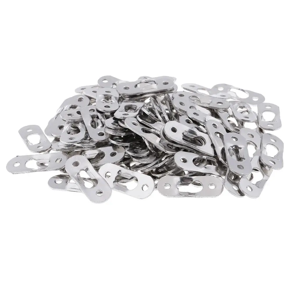 100Pcs Picture 1.45 x 5.31 inch Metal Keyhole Hanger Fasteners
