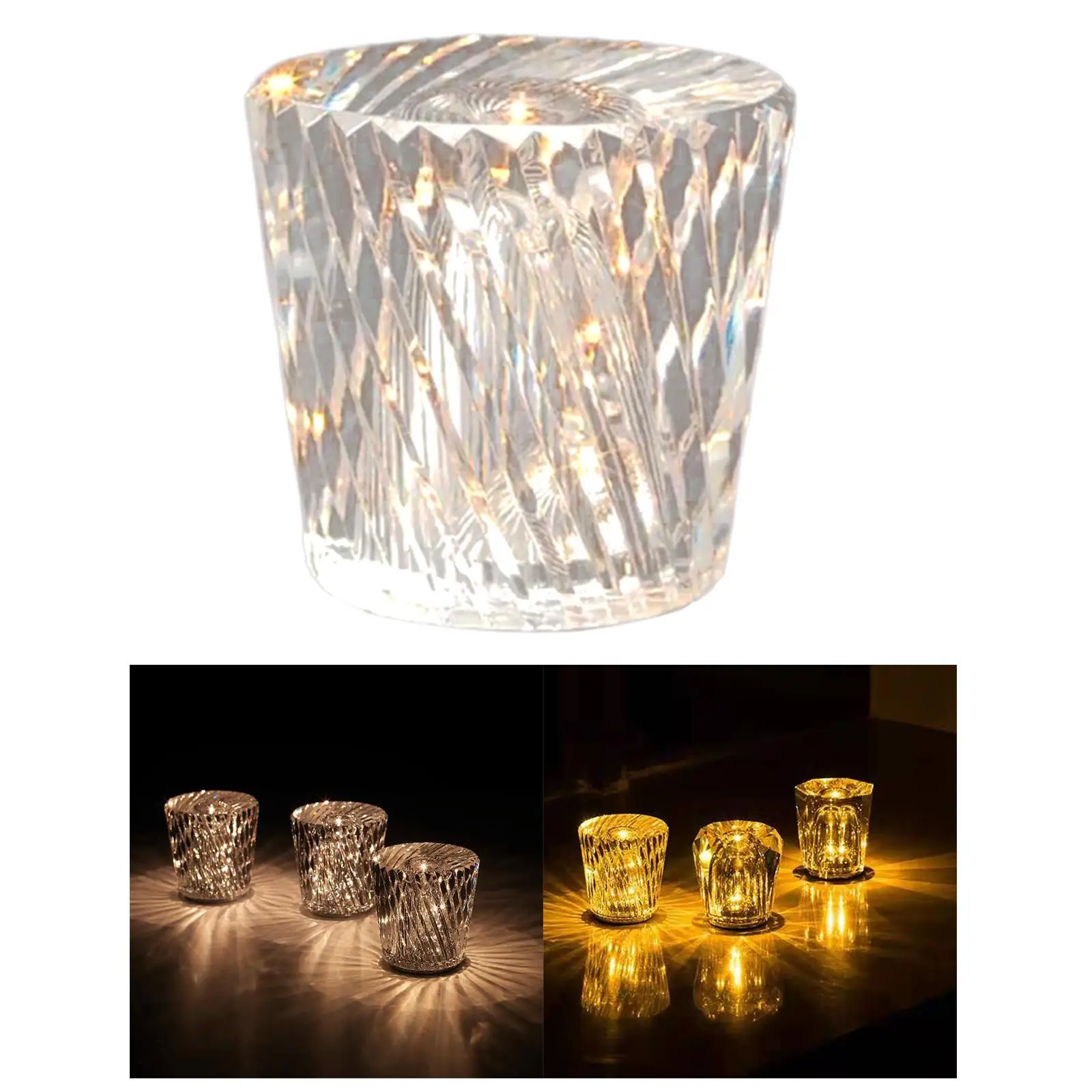 Crystal Bar Table Light Charging Table Lamp for Office Birthday Gift Cabinet