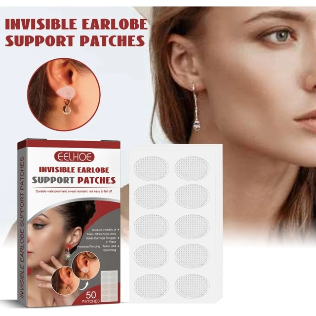 60 Pcs Ear Lobe Support Patches:Invisible Earring Lobe Support Patches  Earring Sticker for Heavy Earrings Stabilizers Large Earrings Support  Patches