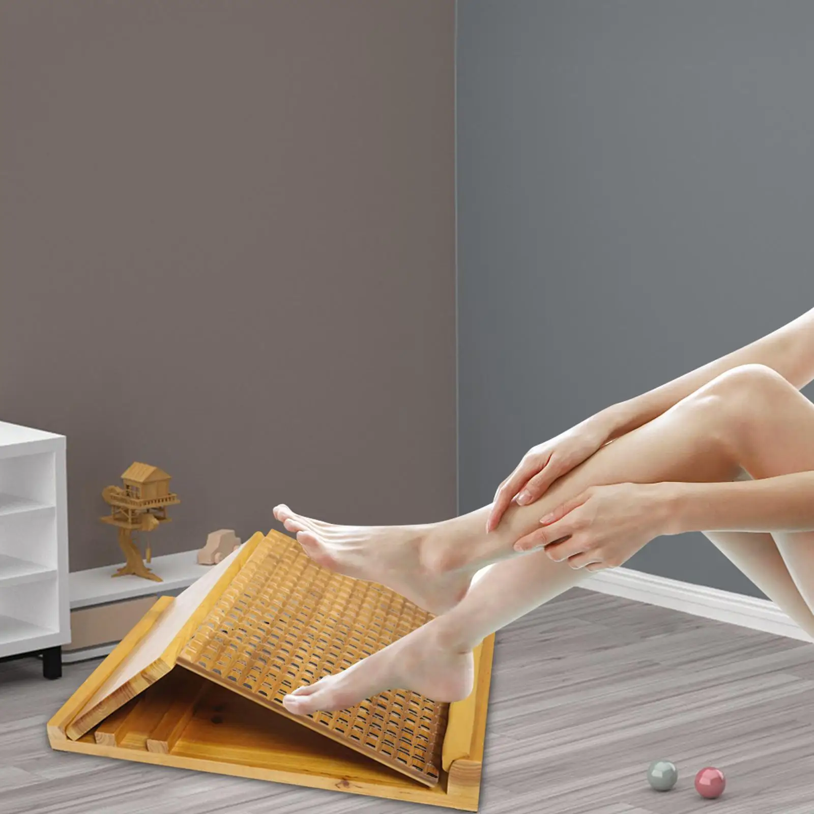 Yoga Massage Board Exercise Wedge Tilt Ramp Professional Wooden Slant Board
