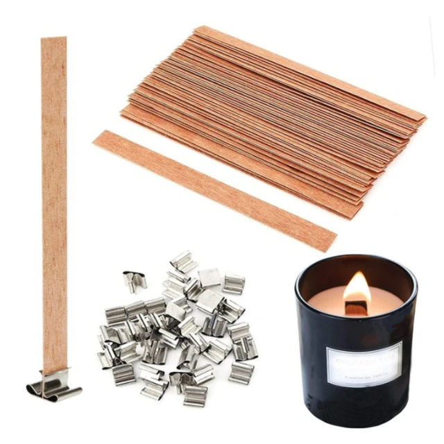 100 PCS Wood Candle Wicks Natural Environmental Friendly Wick for Candle  Making and Candle DIY Craft with Metal Base - Price history & Review, AliExpress Seller - Good Lifestyle Store