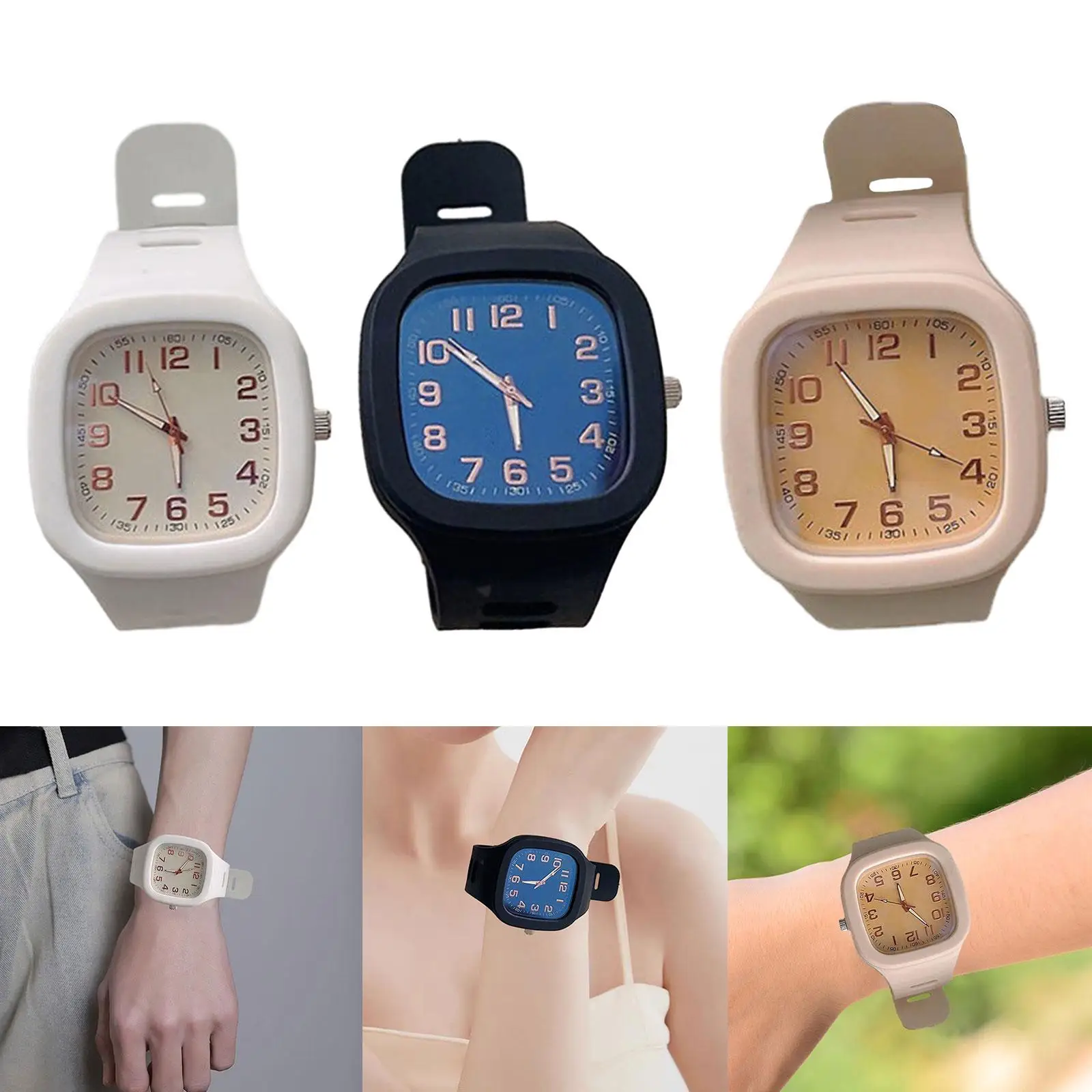 Analog Watch Silicone Band Dial Bracelet Watch Electronic Watch for Students Kids Men Women Female Male Valentines Day Gifts
