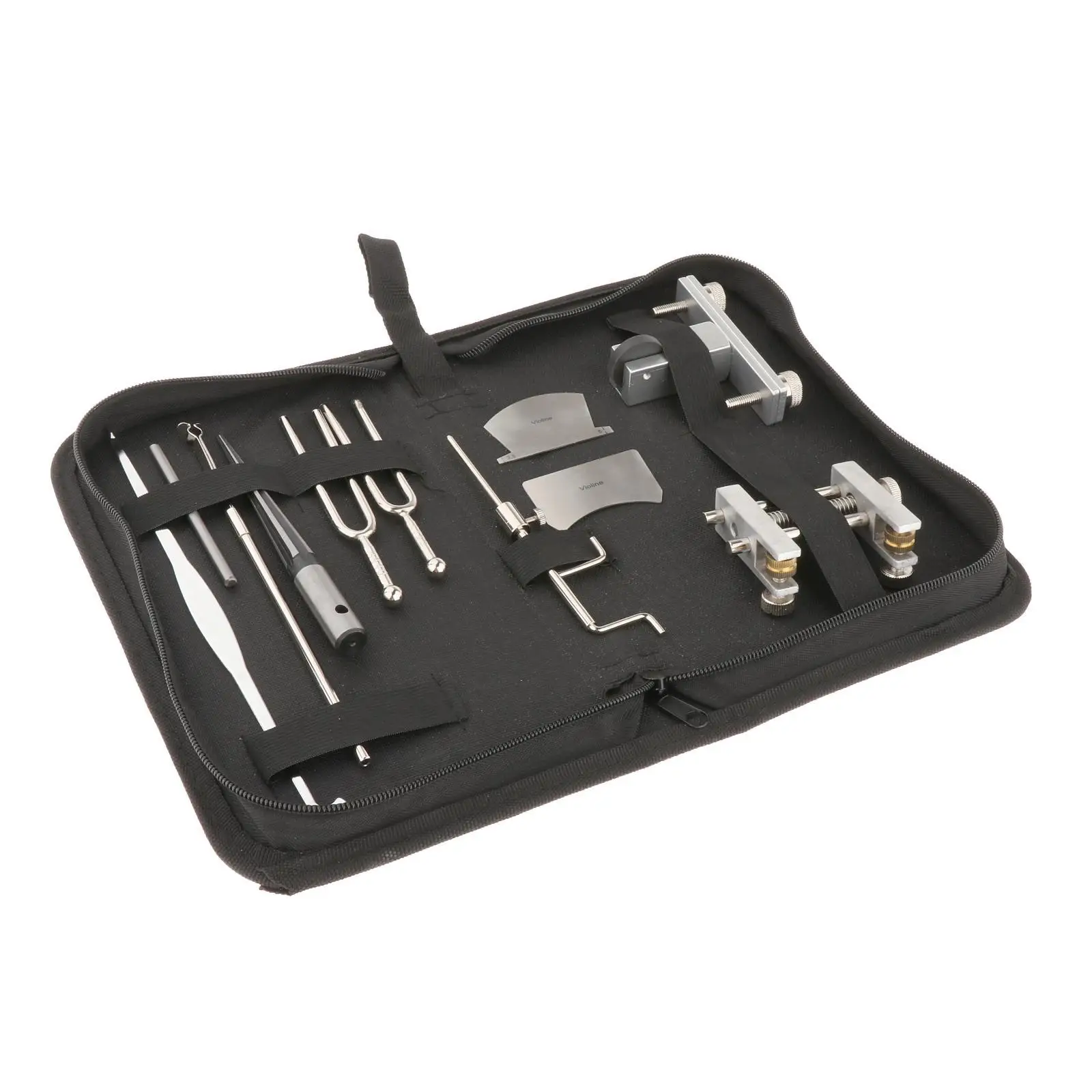 11 Pack Violin Repairing Tools Set with Carrying Case Sound Gauge Sound Retriever Setter Edge Clamps Violin Bridge Repair
