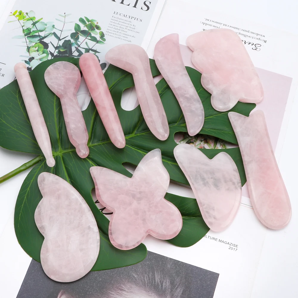 Best of 5pcs Rose Quartz Jade Stone More Shaped Gua Sha Scraper Massage Handmade Guasha Board Anti Wrinkle Skin Care Gouache Scraper Reviews & Tips