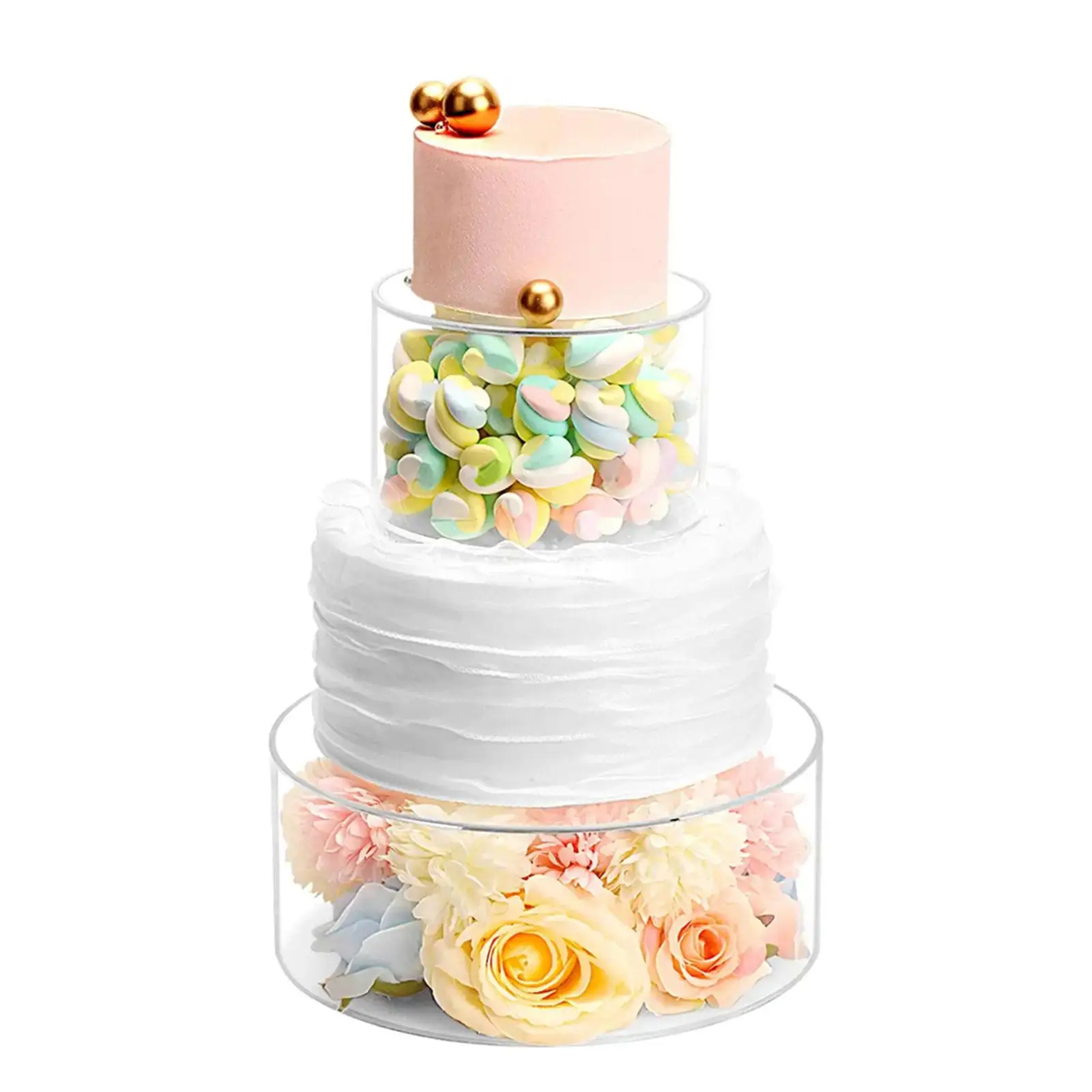 Fillable Cake Stand Flower Organizer Elegant for Wedding Bridals Thanksgiving