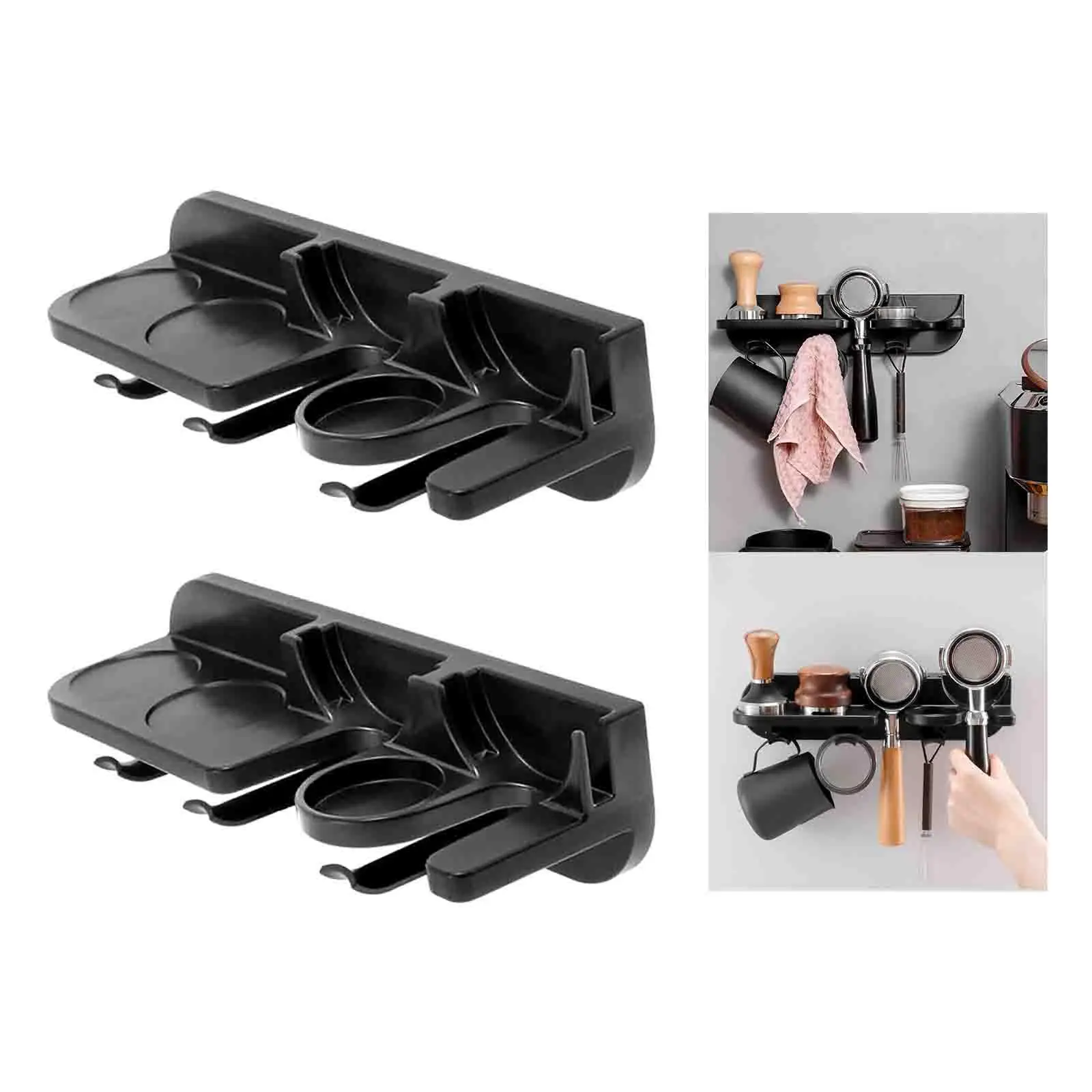 Coffee Portafilter Rack Kitchen Tool Sturdy with Hooks Multipurpose Storage Holder Bracket Holder for Hotels Kitchen