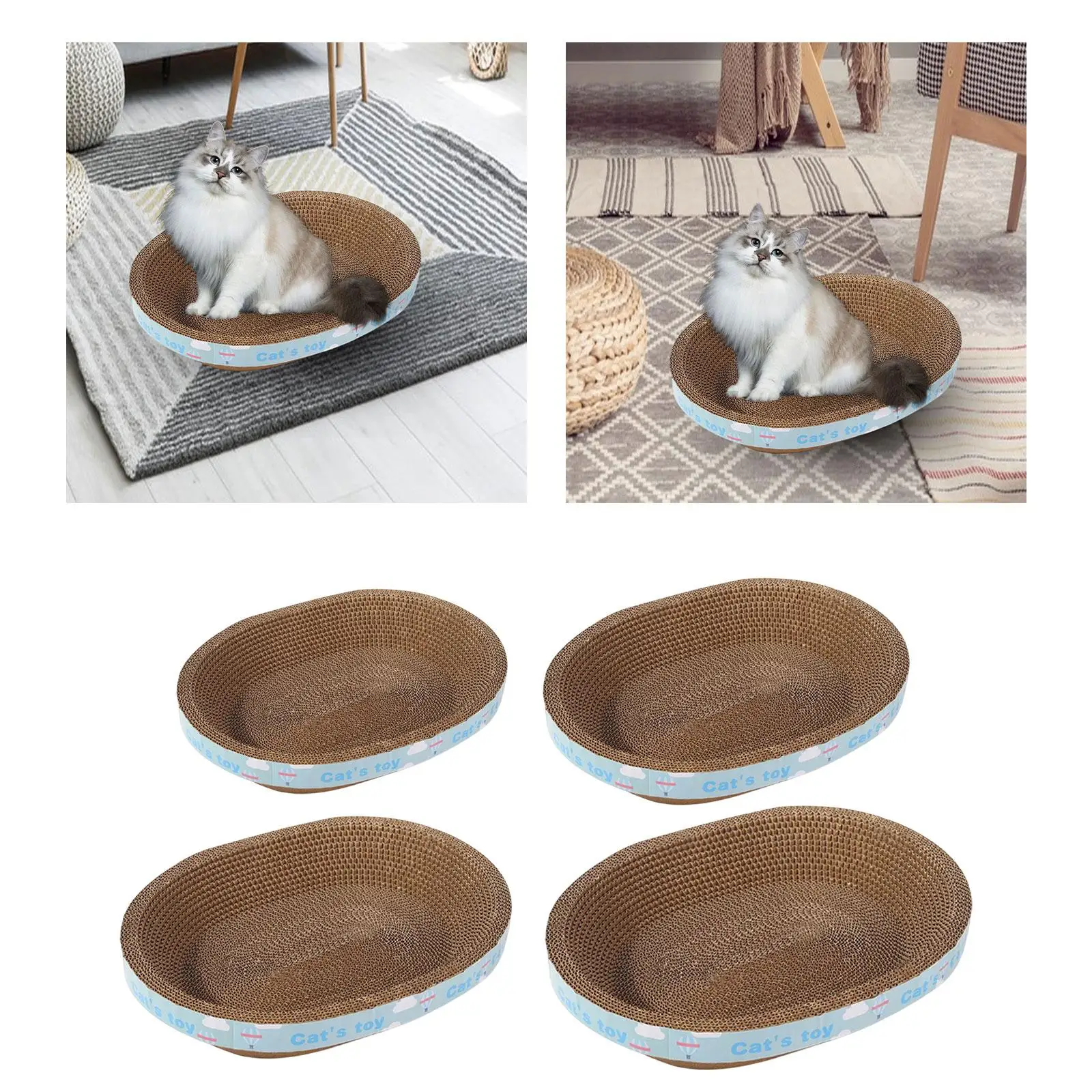 Corrugated Scratch Pad Scratching Lounge Bed Cat Scratcher Bowl Recycle Board Indoor Cats Cat Scratcher Cardboard for Play Kitty