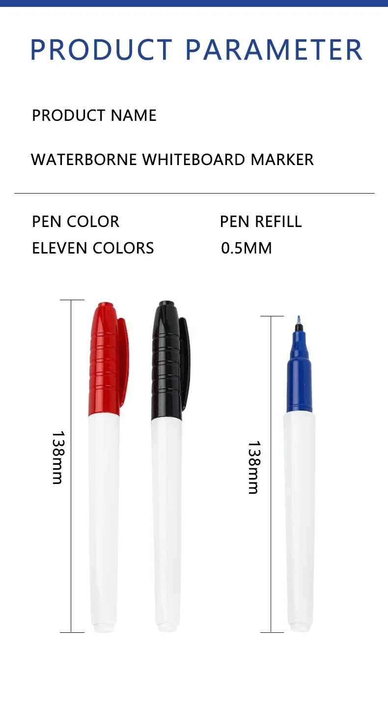 12 Farben/Set, ultrafeine Spitze, 0,5 mm trocken abwischbare Marker, löschbare Whiteboard-Marker für Schule, Büro, Planung, Whiteboard-Marker – Detail 9