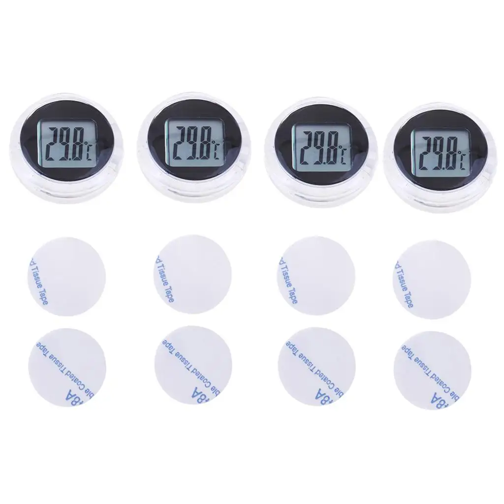 4pcs Round Stick On Adhesive Strip Thermometer For Motorcycle Dirt Bike
