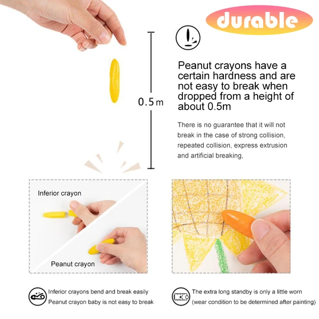 24/12pcs Clean Hands Children Peanut Crayons Washable Safe and Non-toxic  Water-soluble Paintbrush Painting Stick Kids Art Set - AliExpress