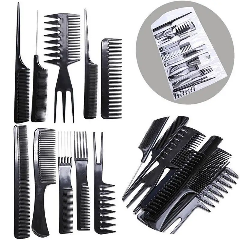 2x 10pcs Hair Styling Hairdressing Barbers Brush Combs Set