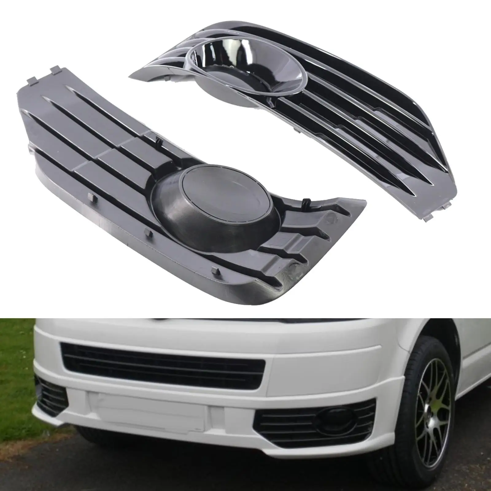 1 Pair Front Fog Light Covers Car Accessories for VW T5.1 Sportline
