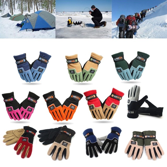 Winter Men Warm Fleece Thermal Motorcycle Thermal Warm Gloves Polar Fleece Mittens  for Men Women Snow Sports Full Finger Gloves - AliExpress