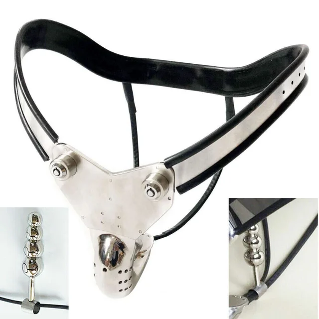 Stainless Steel Male Chastity Belt Locking Device Sissy Boy Adjustable  Underwear