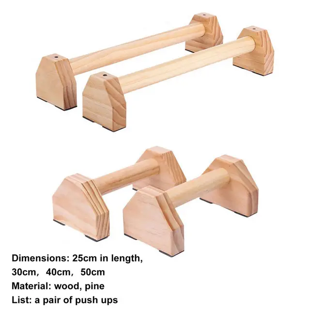 Equipo de calistenia de barra de empuje, barras de paraletas de madera  maciza para uso en el suelo, barra de flexión perfecta y asas de empuje  para