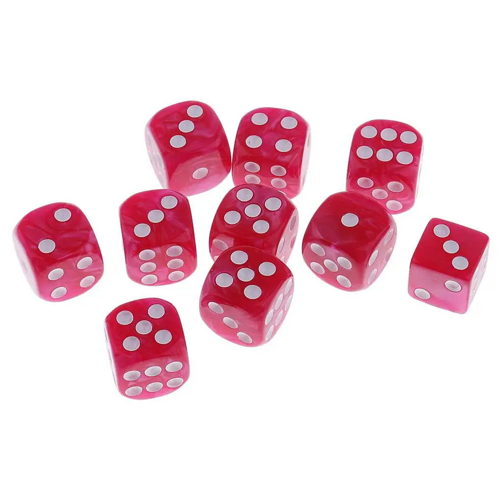 10pcs/Set 6-Sided Spot Dices for Drinking Gambling Club Bar Toys Accessory