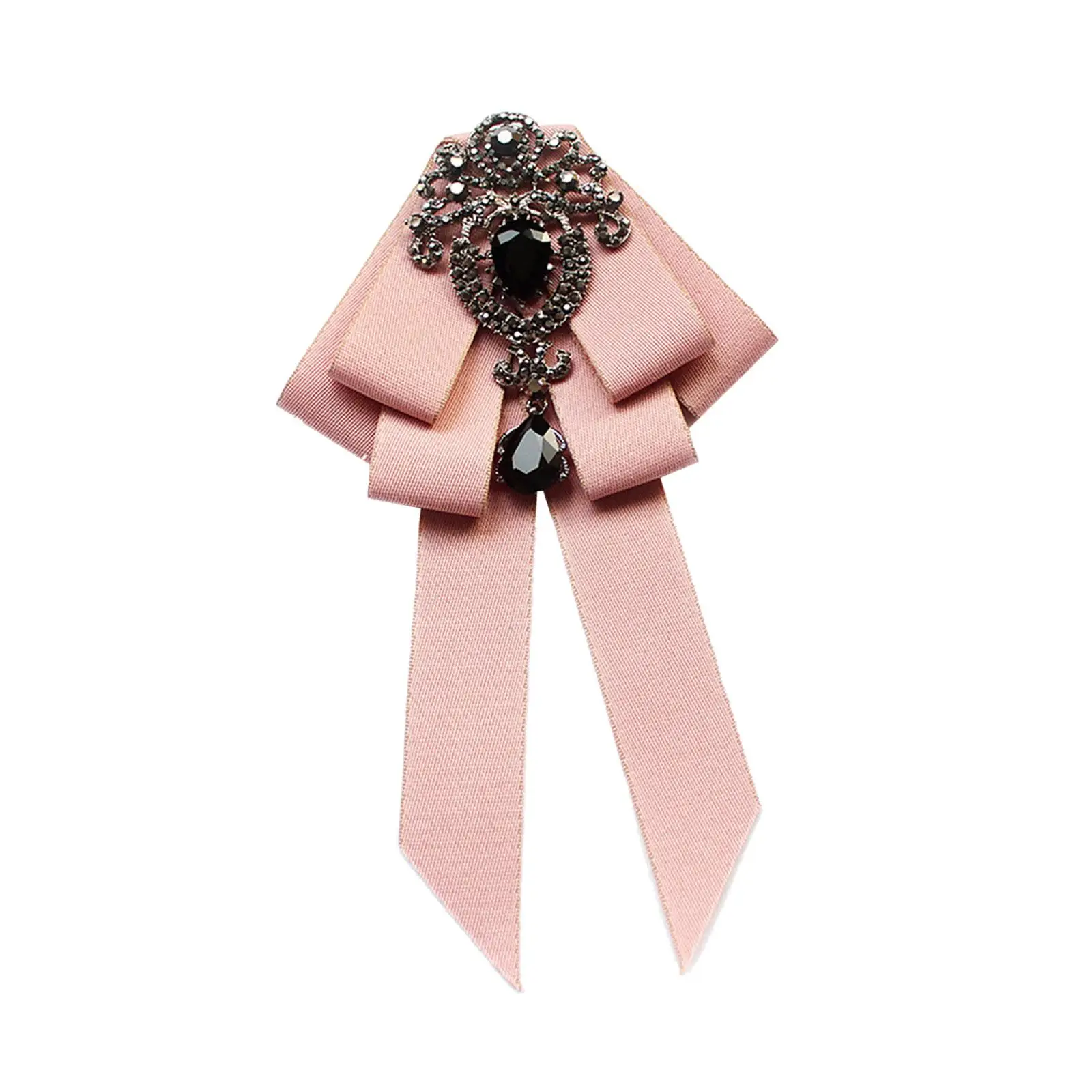 Women`s Bow Tie Adjustable Clothes Decoration Ribbon Brooch for Wedding Lady