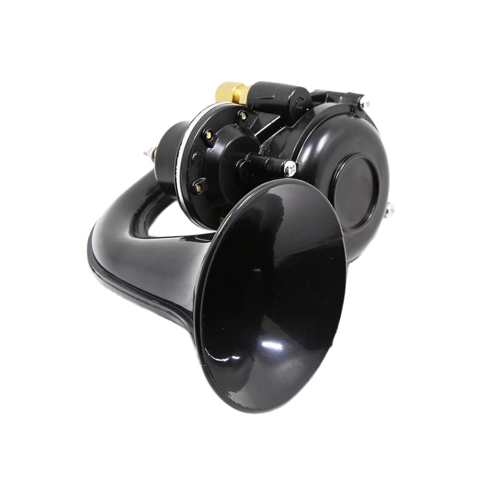 Air Horn 12V 24V with Compressor Electric 120dB Compact Loud Small Snail 10A Airhorn for Trucks Train Boat Bus Van Car