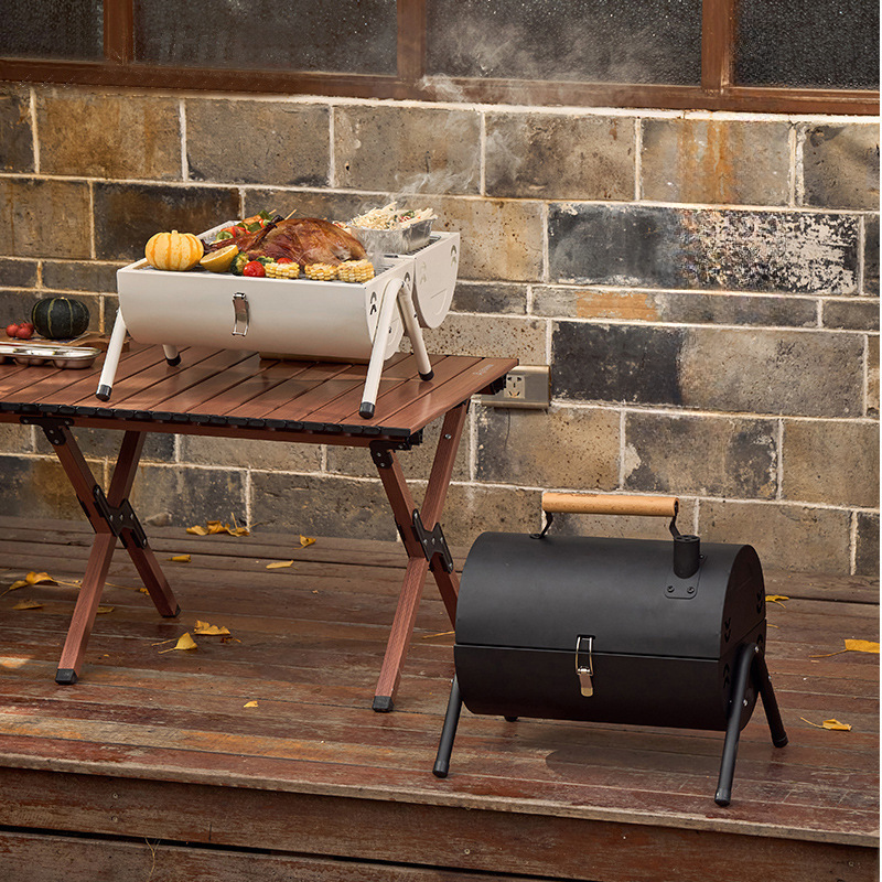 Title 1, Black/White Household Portable Outdoor Barbecue...