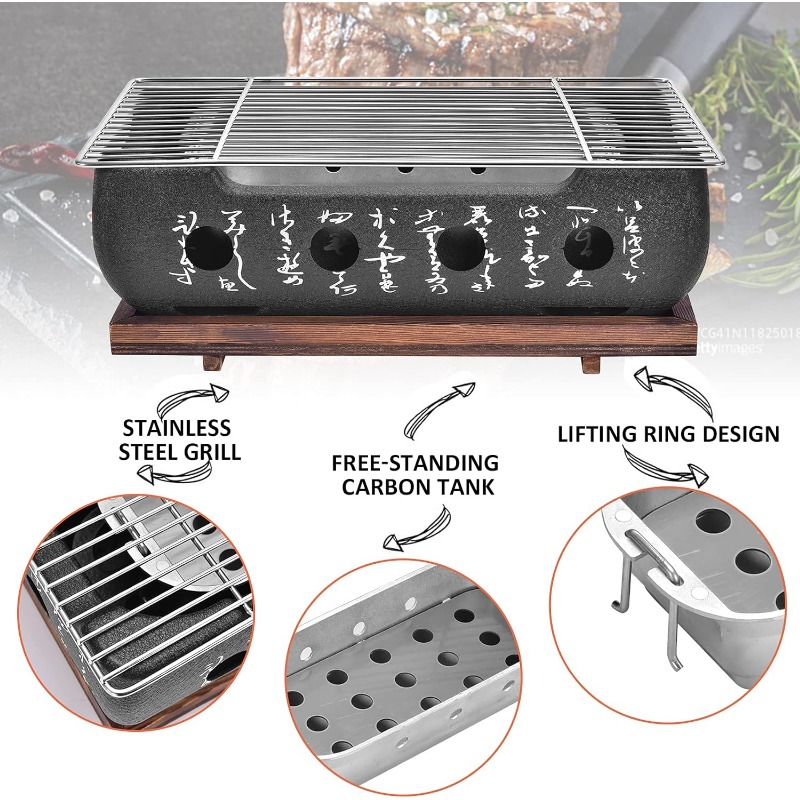 Title 2, Japanese Style BBQ Grill,Portable Barbecue Stov...