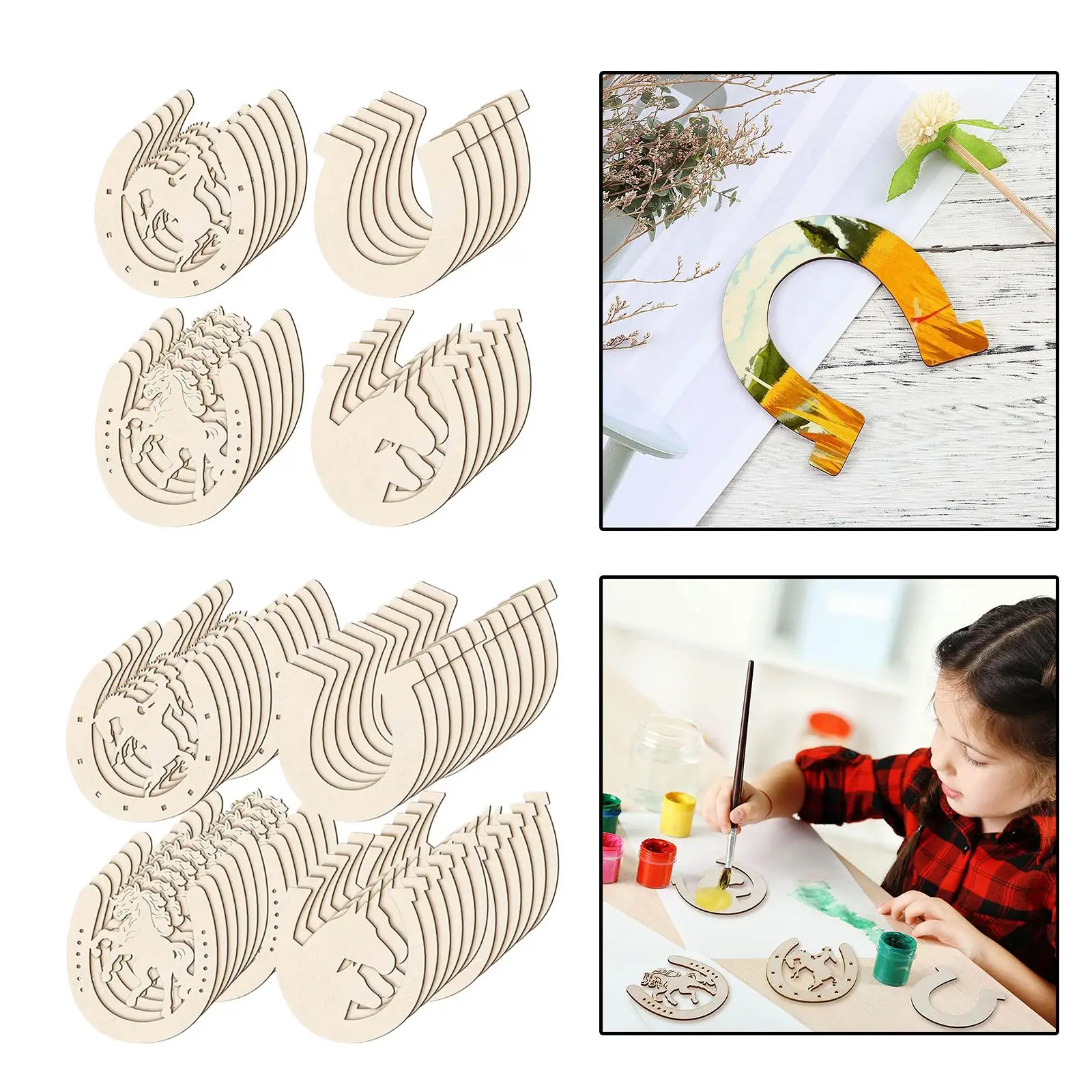 Unfinished Wooden Cutouts Home Decoration DIY Supplies Christmas for School Class