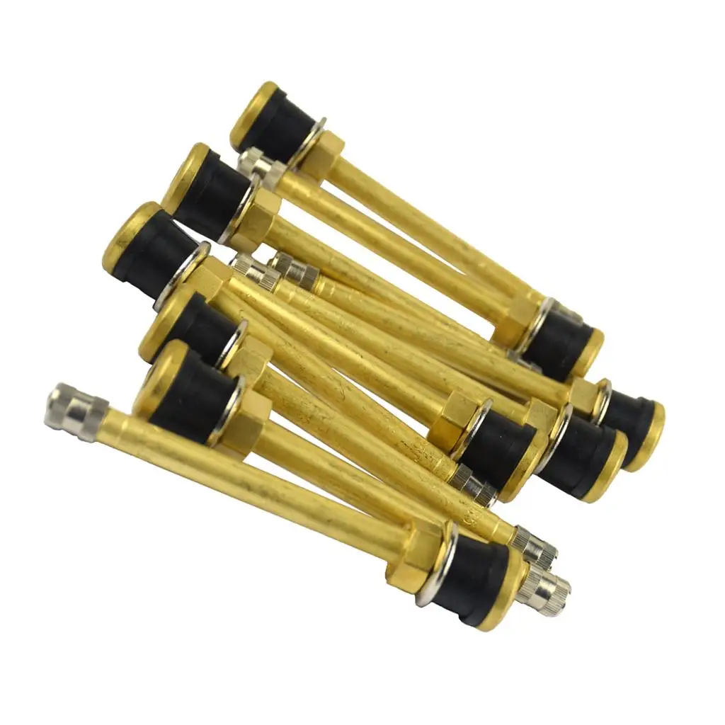 10 Pk TR572C / STRAIGHT Brass Truck Tire Valve Stem Wheels for .625