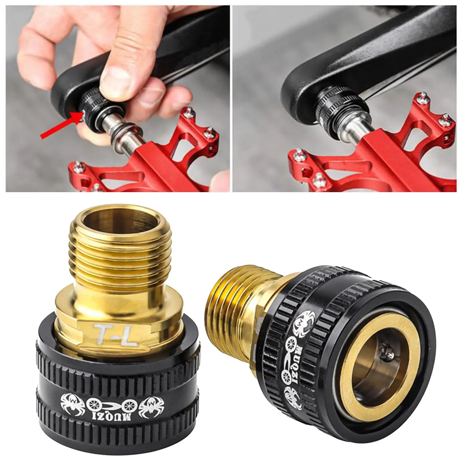 2 Pieces Left Right Road Bike Pedal Extender Pedal Spacers , ,9/16in Alloy Shaft Pedal Extension Adapter   Cycling Tools