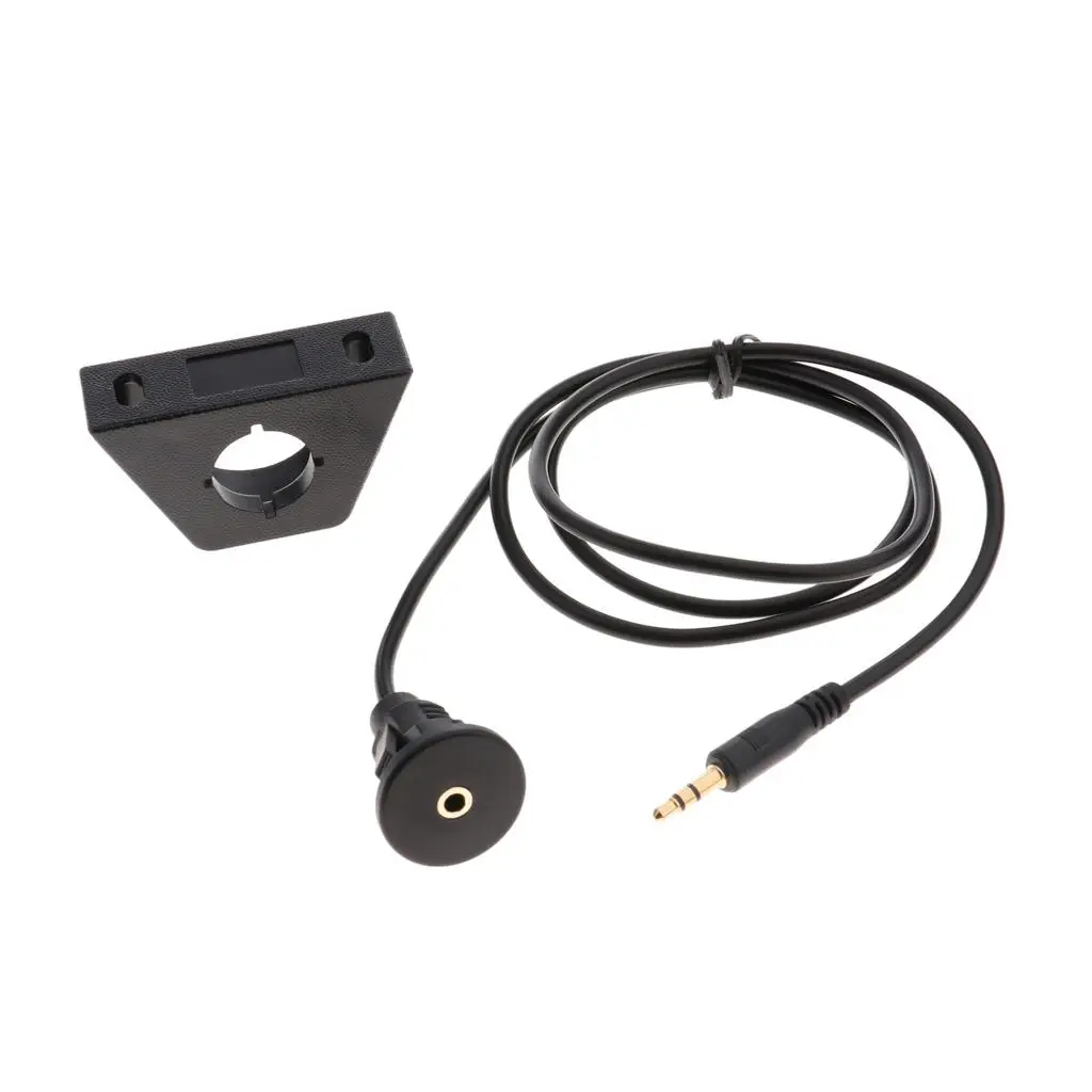  boat Motorcycle 3.5mm AUX Audio Extension Cable With Mounting Panel