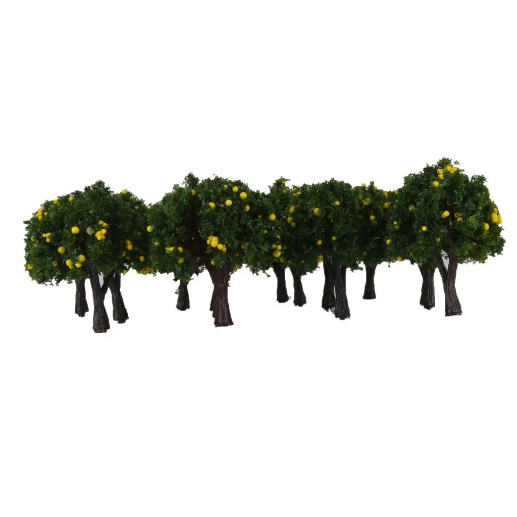 Lot 20 Yellow Fruits Tree Model Train  Diorama Scenery Z 1/300