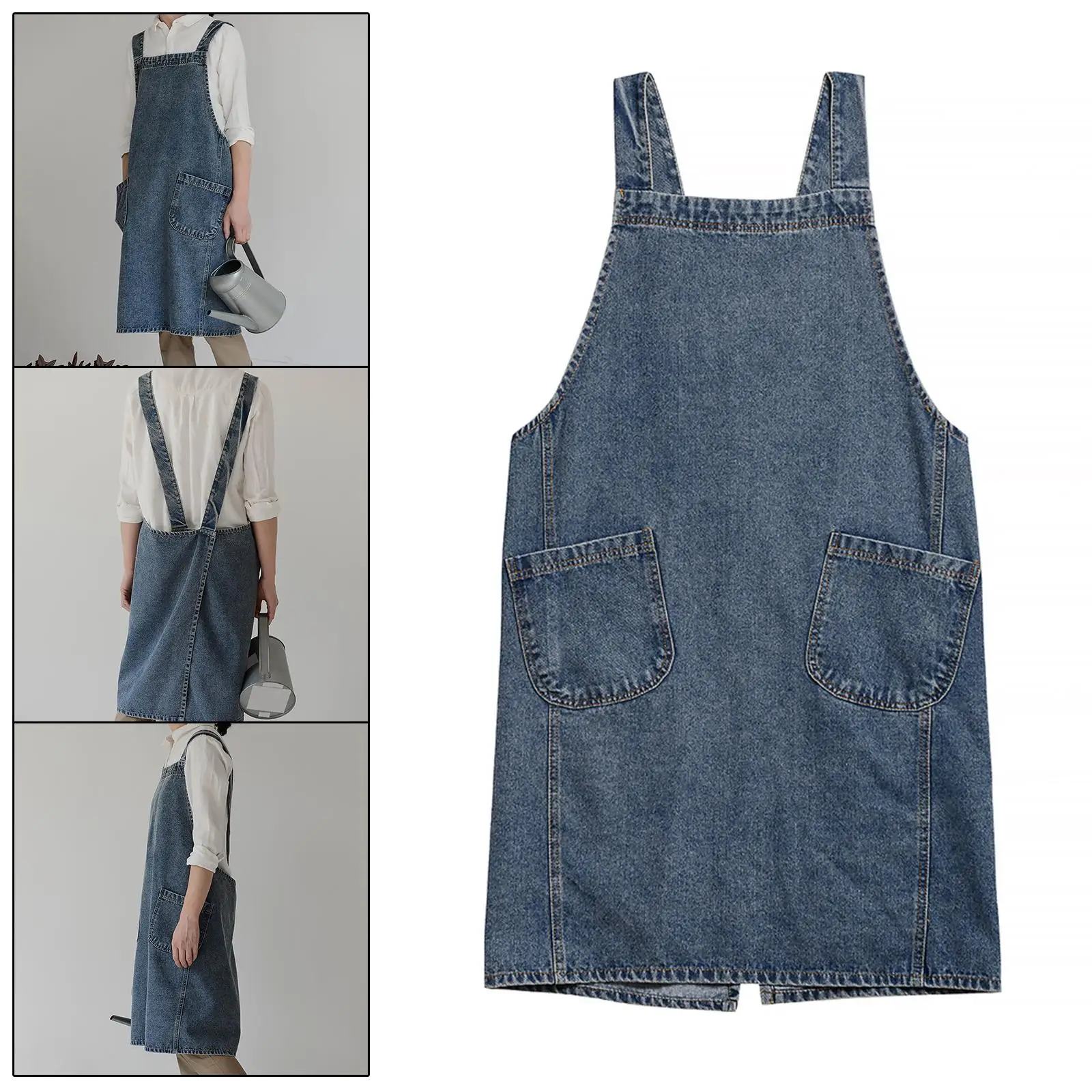 Cooking Apron Stain Resistant Heavy Duty Free Size Durable Carpenter Apron for Painting Kitchen Barbecue Fathers Day Gift Unisex