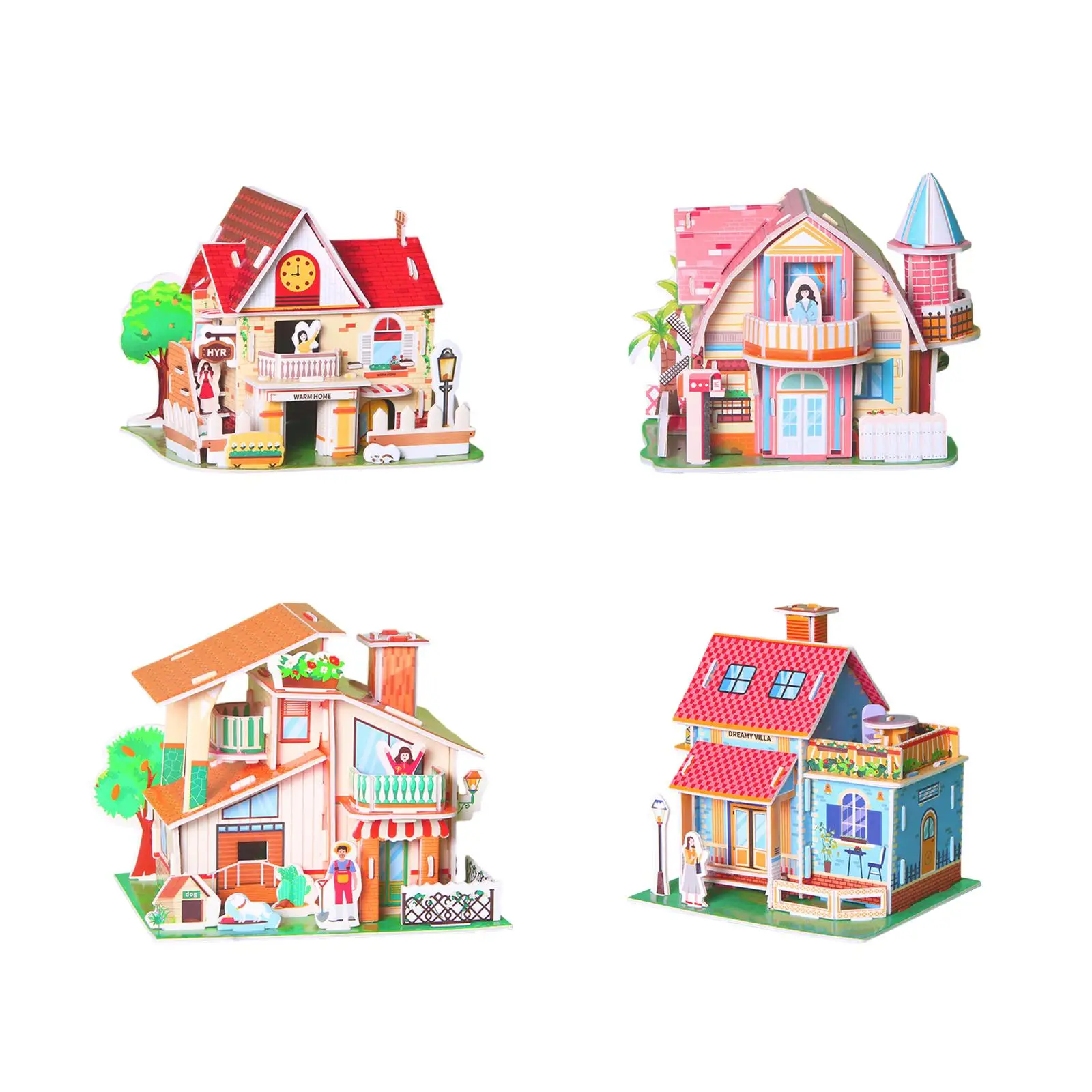 DIY 3D Puzzle Toys Hut Buildings for Adults Kids Birthday Gift Ornament