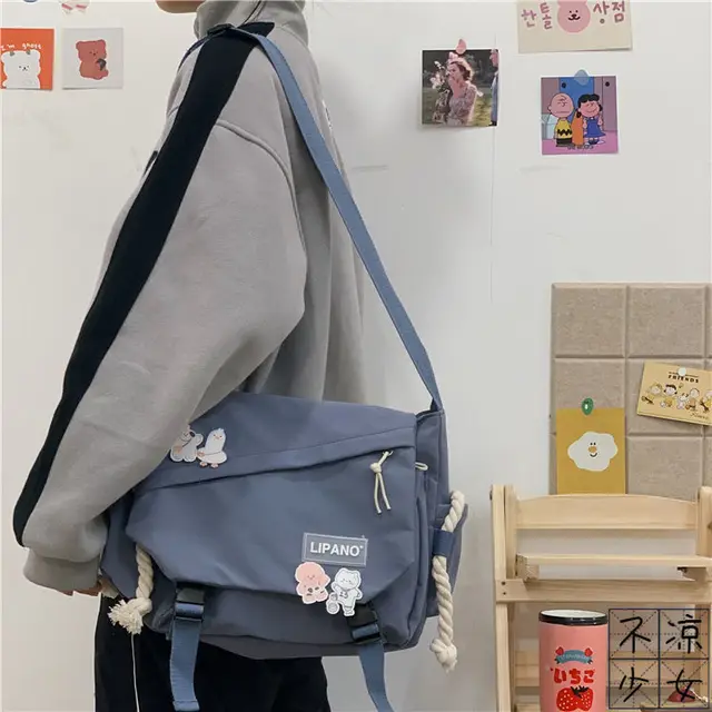 Comprar Bolsos de nailon, bolso de hombro, bolsos cruzados de gran  capacidad para adolescentes, niñas, hombres, bolsa de mensajero Harajuku,  mochilas escolares para estudiantes