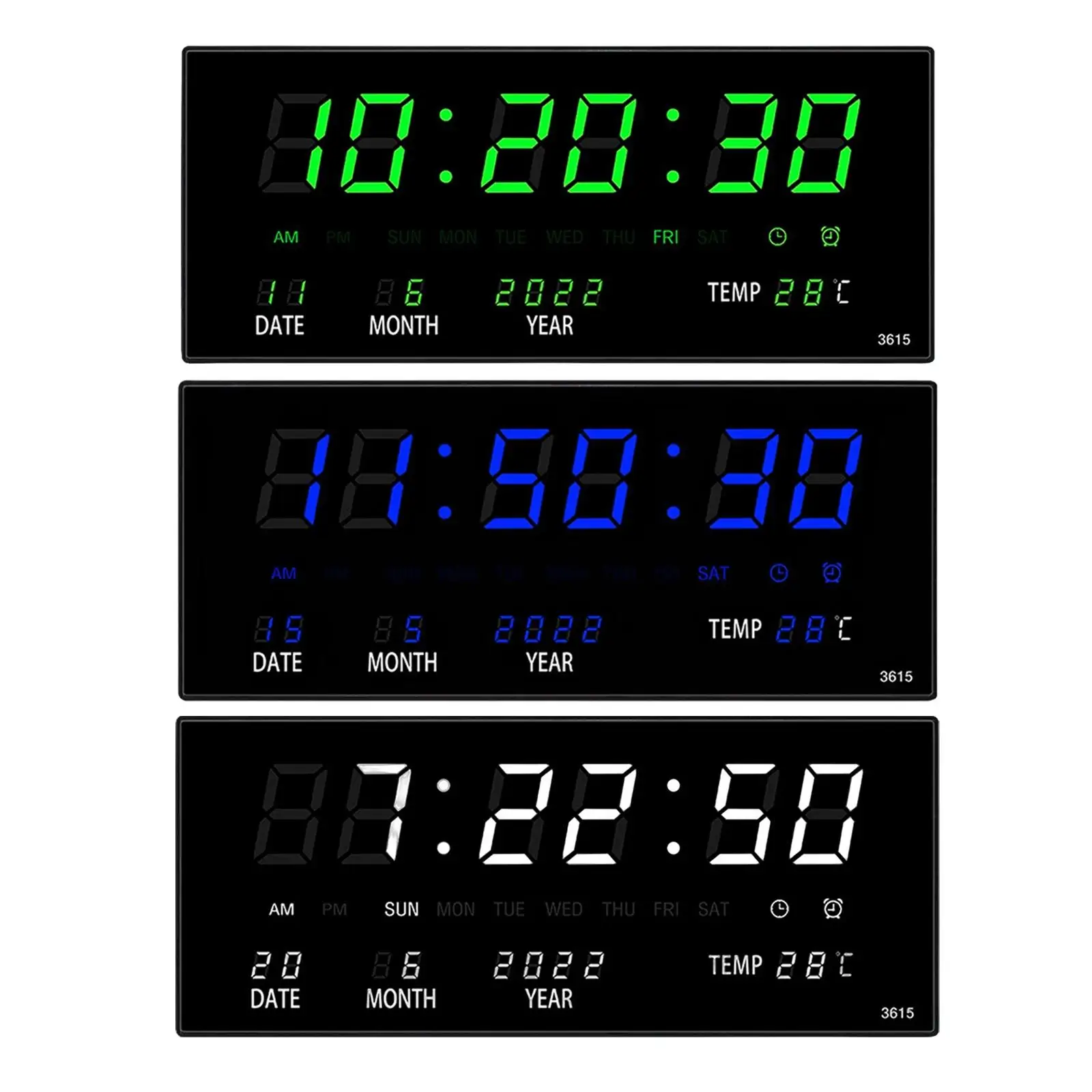 Digital Alarm Clock Temperature Calendar USB Powered for Bedside Travel Bedroom Girls