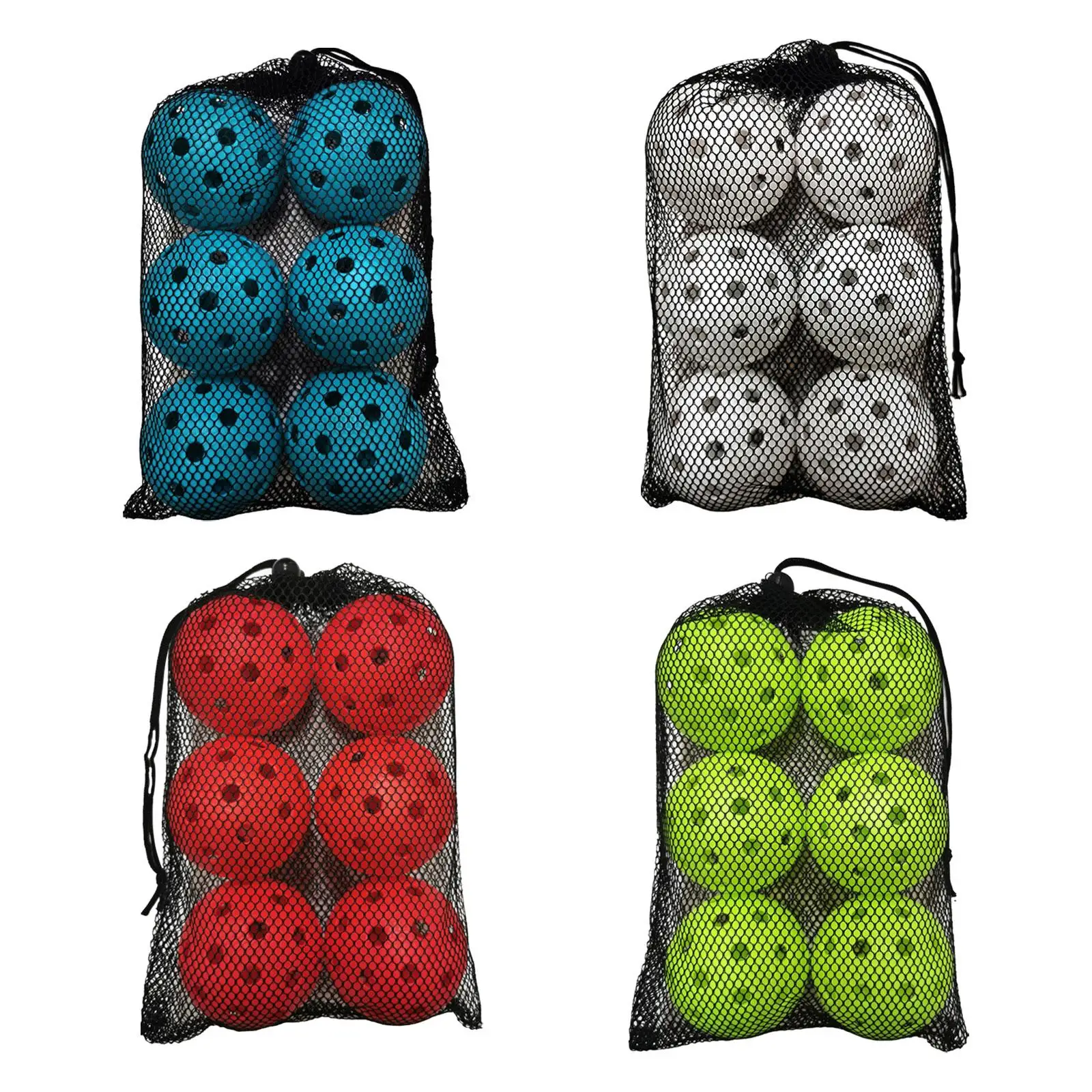 6x Pickleball Balls Official Size Ball 40 Holes Pickle Balls for Outdoor Courts