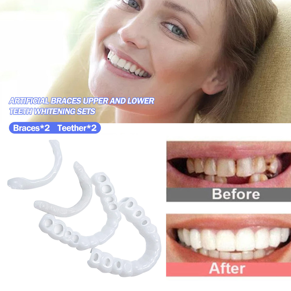 Best of 2023 New Silicone Fake Teeth Upper False Fake Tooth Cover Teeth Fake Tooth Cover Denture Care Oral Care Whitening Dental Product Reviews & Tips