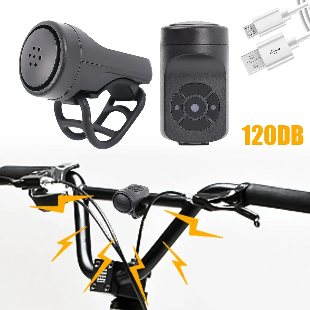 Description Picture 6 of item4 Mode Bike Electric Bell Horn Cycling USB Charging Motorcycle Ring Antitheft Waterproof Alarm Mountain Road Bicycle Accessories