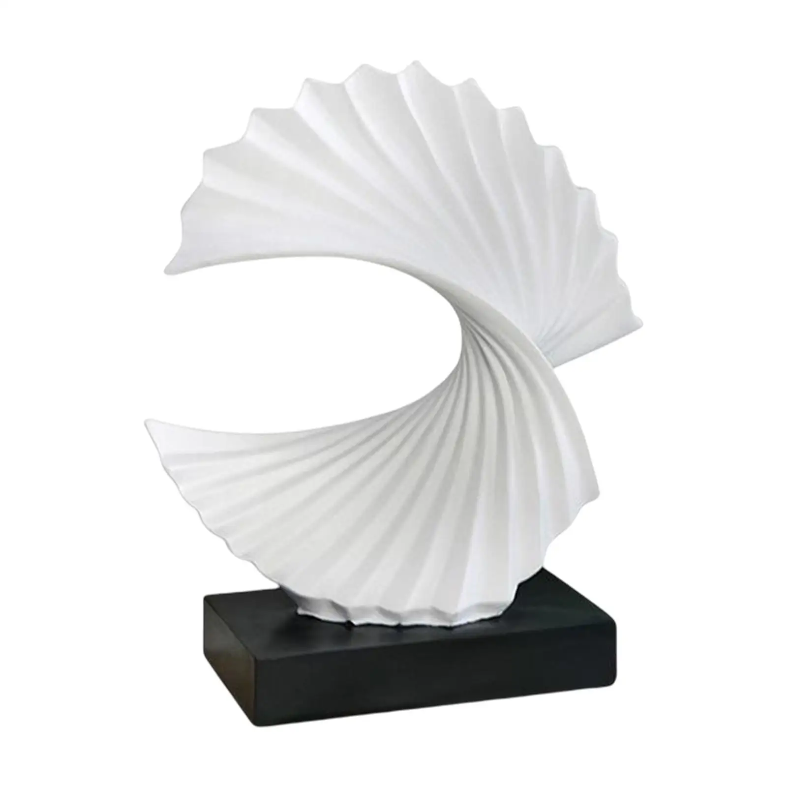 Home Ornament Fan Resin Sculpture Statuette Classical Stylish Gift Art Crafts Statue for Table Shelf Living Room Decor