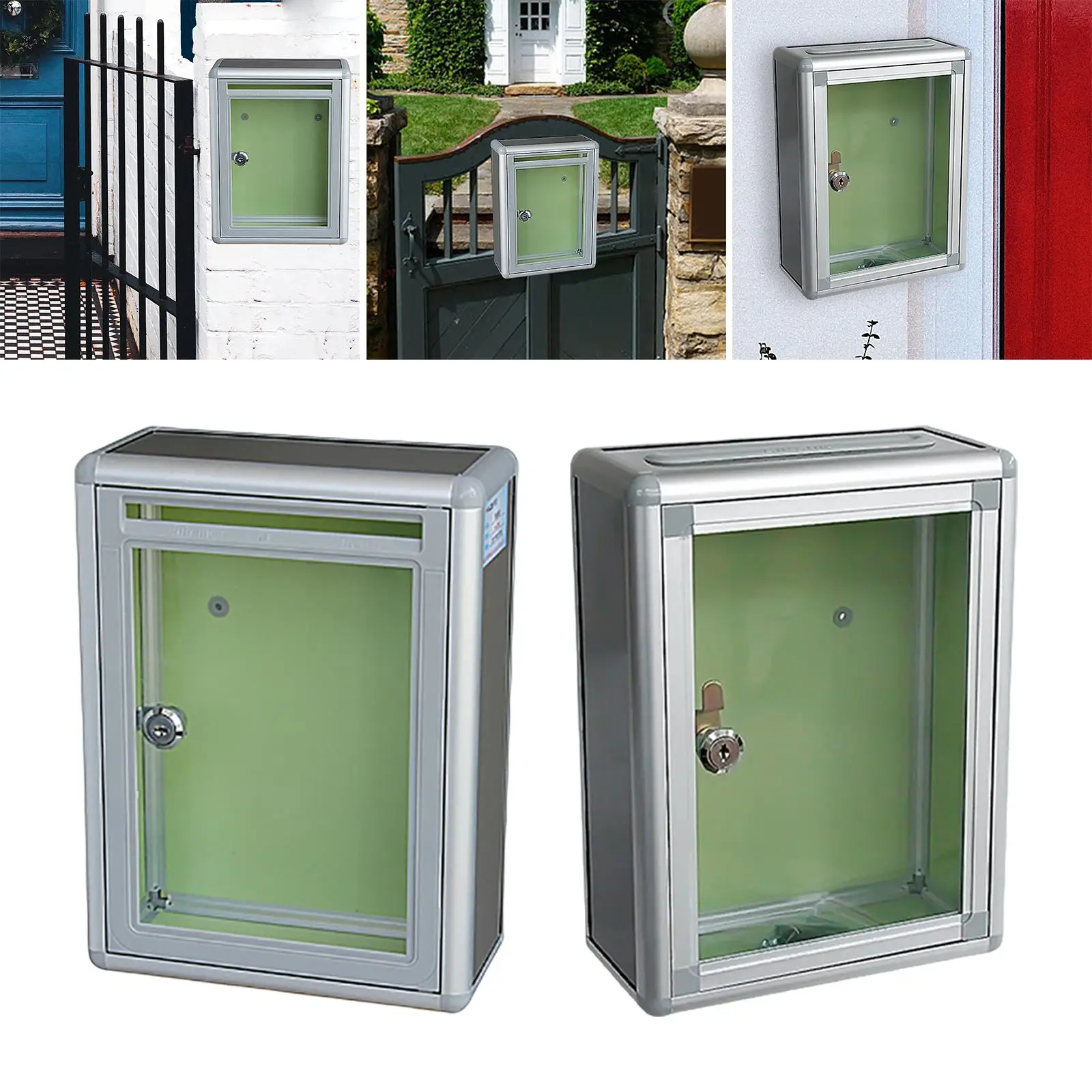 Lockable Wall Mounted Mailbox Decorative Metal for Porch Outside Decor
