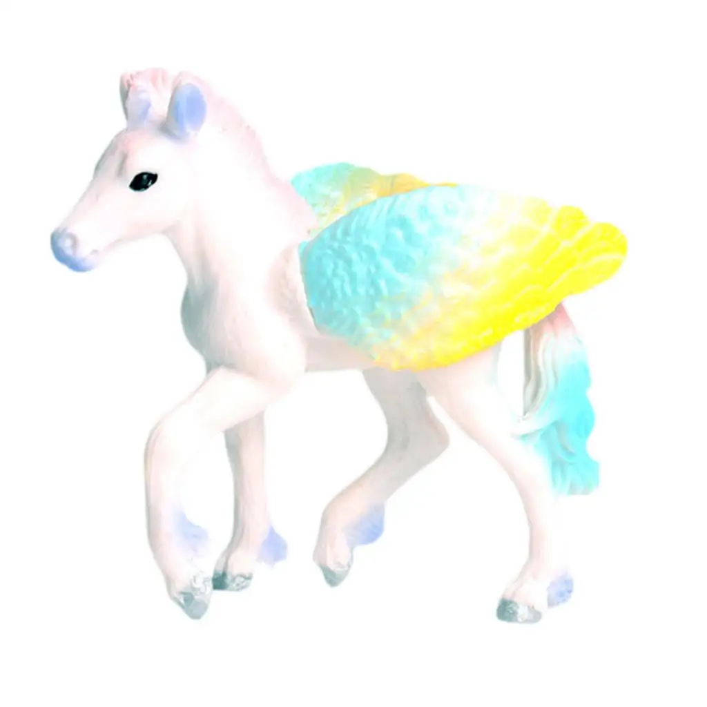  Rainbow Unicorn Animal Model Solid Mythical Figurine