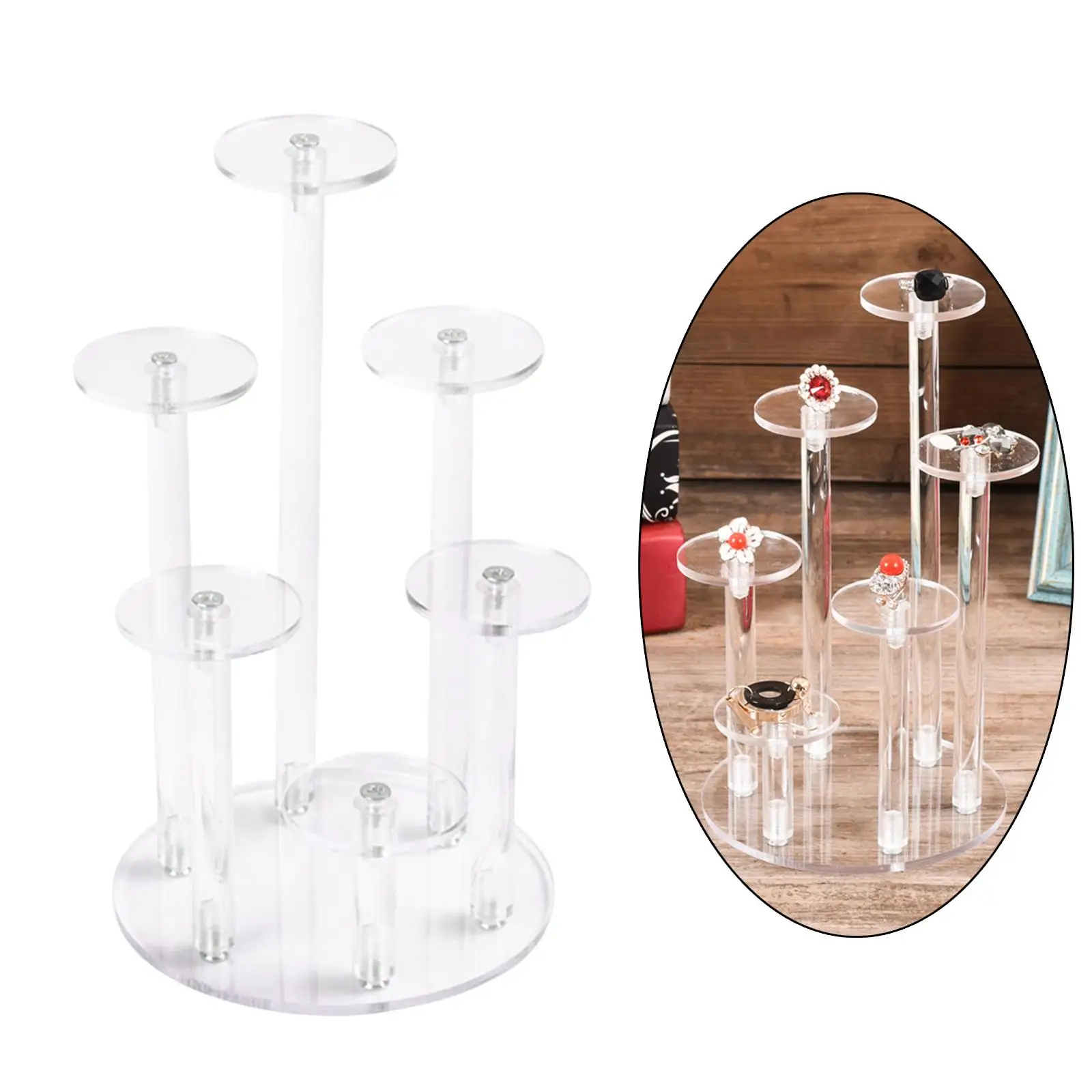 Multi Layer Pendant Display rack Display Towers Shelf Organizer Acrylic Transparent Jewelry Ring Display Stand for Baby Shower