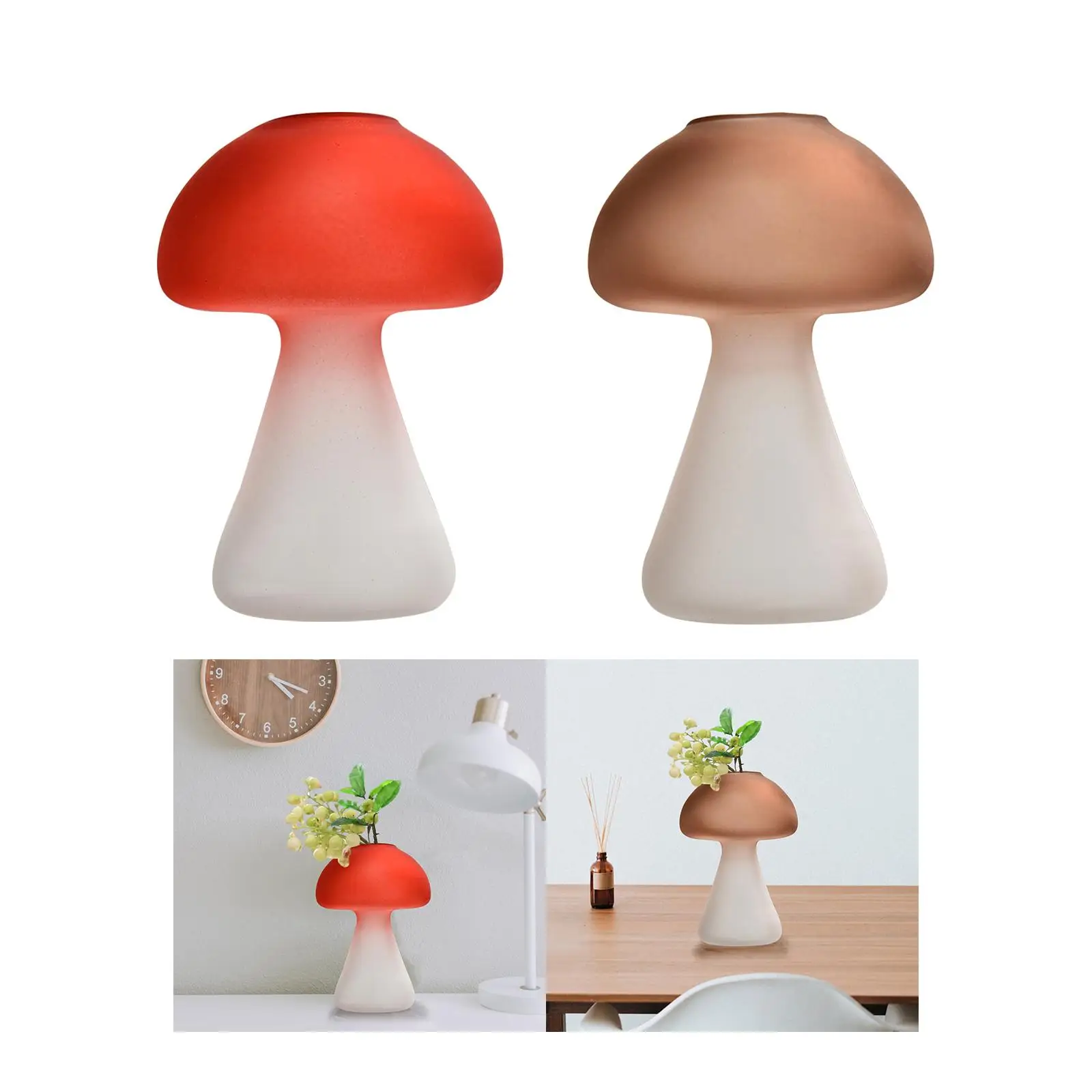 Minimalist Flower Vase Mushroom Shaped Ornaments Home Tabletop Centerpieces Housewarming Flower Pot Bedroom Stems Bunch Indoor