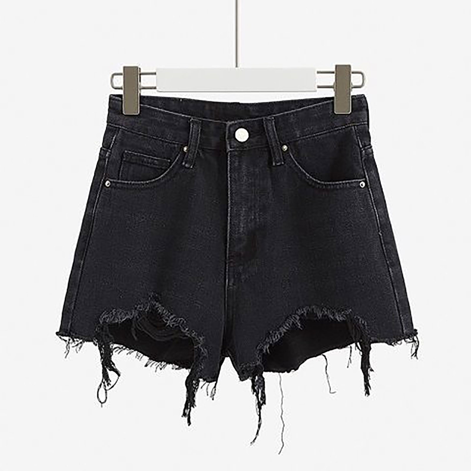 Title 9, Glands noir Denim Shorts femmes mode trou Mini ...